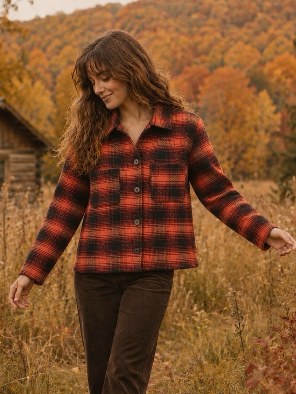 Vintage Wool Blend Plaid Shacket 18 Chore Jacket Cabincore Folk Boho Autumn Fall